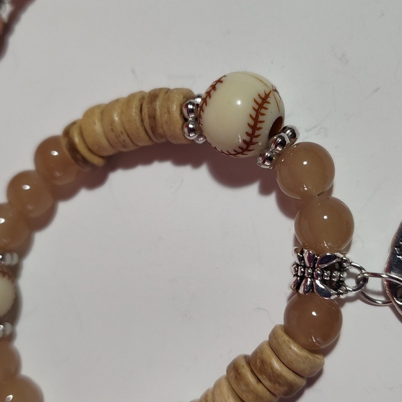 5 pc Stretch Bracelets Boho Wood Beads Versatile Mix & Match Charm Paris Feather - Picture 7 of 14